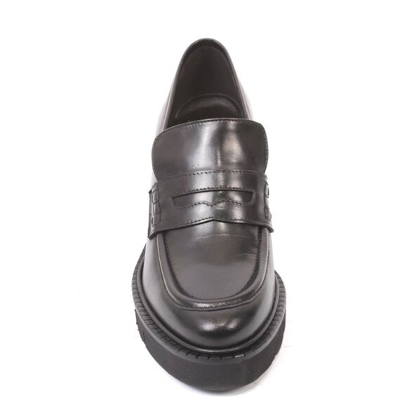 Luca Grossi 002 Black Leather Platform Loafers Heel Shoes Pumps - Picture 7 of 8